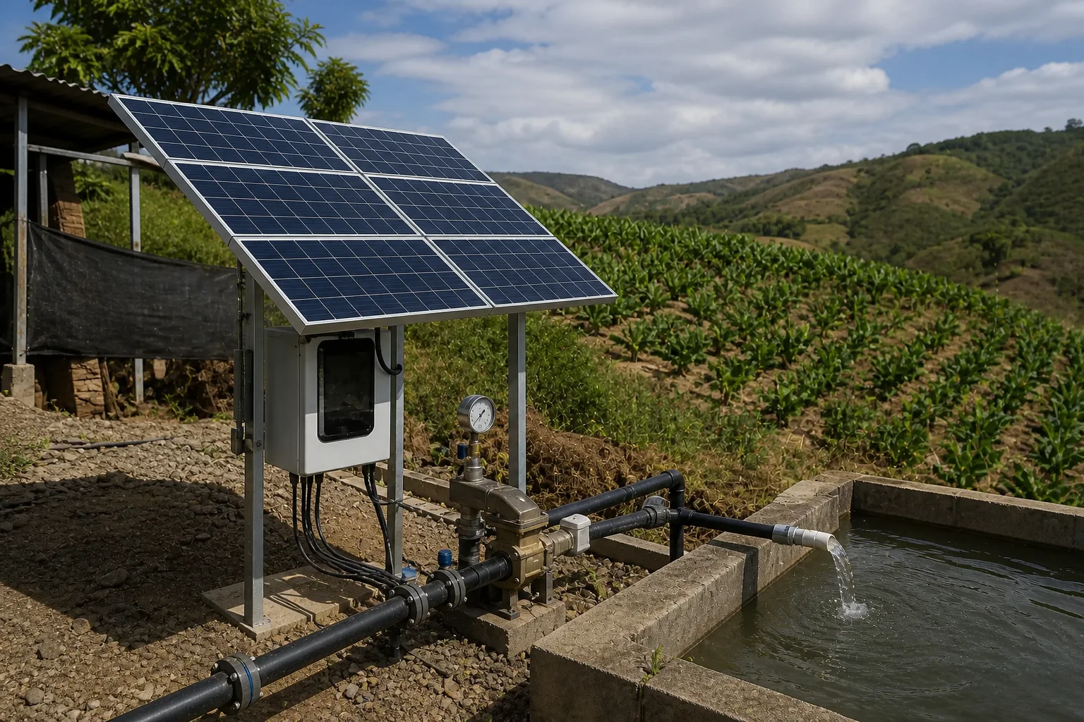 Bombeo solar integrado a sistema hidráulico